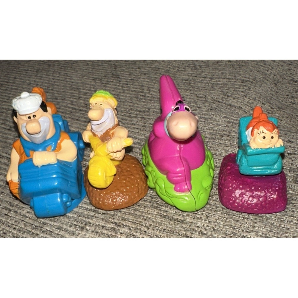 Taco Bell 1995 Flintstone Stone Age Stampers complete set Of 4